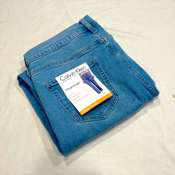 Calvin Klein woman’s Vintage straight size 12 Blue jeans NWT - Picture 1 of 10